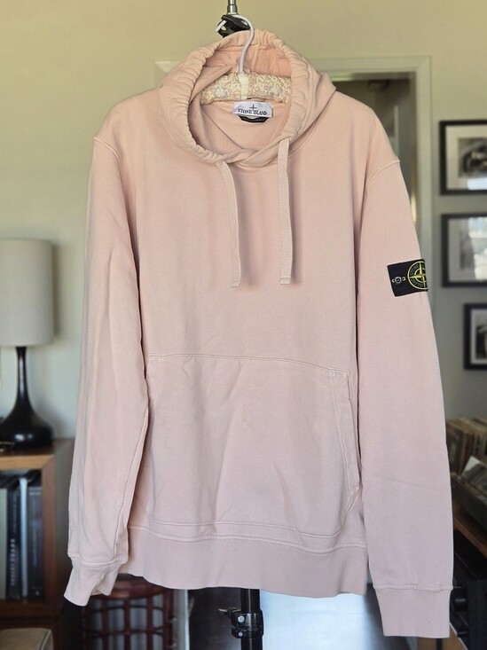 Stone Island Other - Stone Island Men's Organic Cotton Fleece Hooded Sweatshirt - Antique Rose
